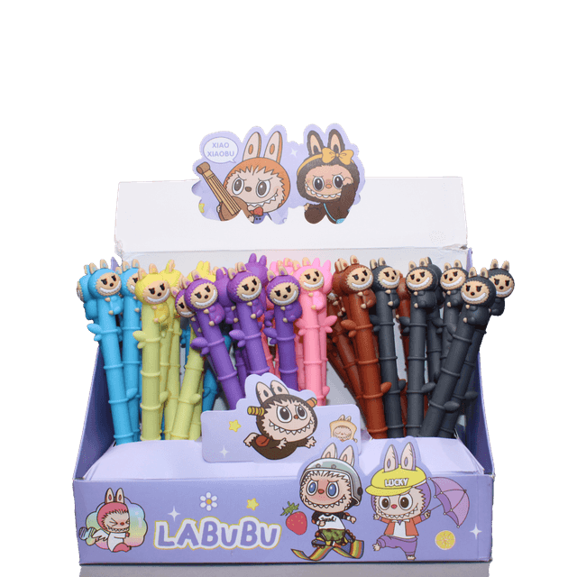 خودکار فانتزی ژله ایی طرح لبوبو رنگ زرد