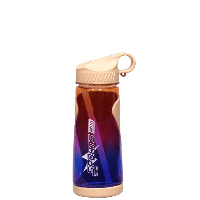 قمقمه ورزشی نی دار دورنگ بدنه شفاف _ کد 021